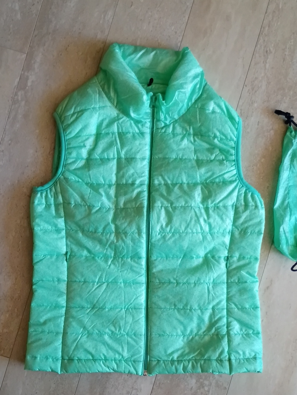 Lightweight Packable Mint Green Quilted Puffer Vest